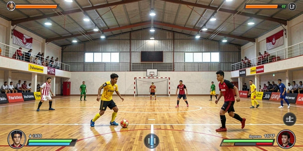 Gambar karakter utama dalam aksi seru.